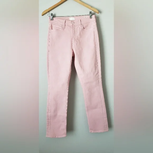 MOTHER Straight Leg Jeans in Soft Pink - Picture 1 of 11